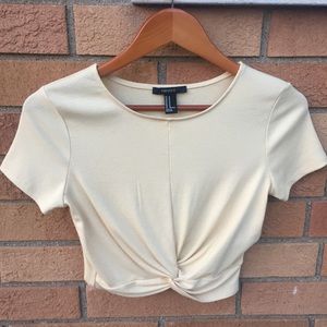 PALE YELLOW TIE CROP TOP